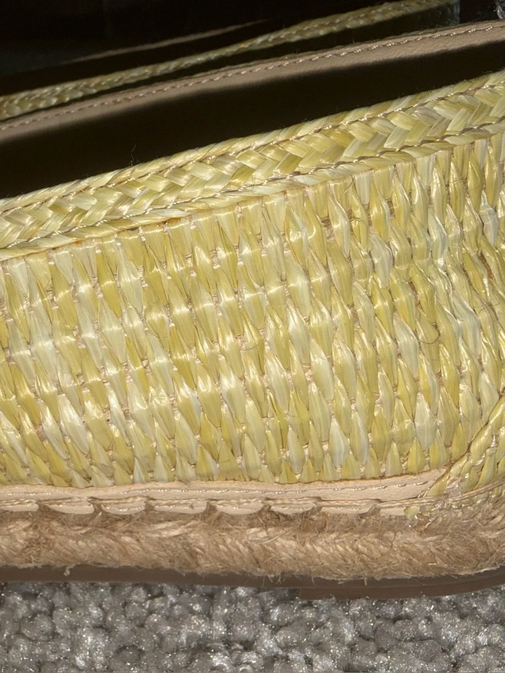 J. McLaughlin Shira Raffia Espadrille Slip On Shoes Natural Size 9